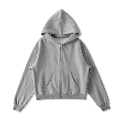 Zip-Up Solid Hoodie