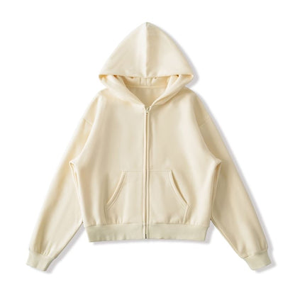 Zip-Up Solid Hoodie