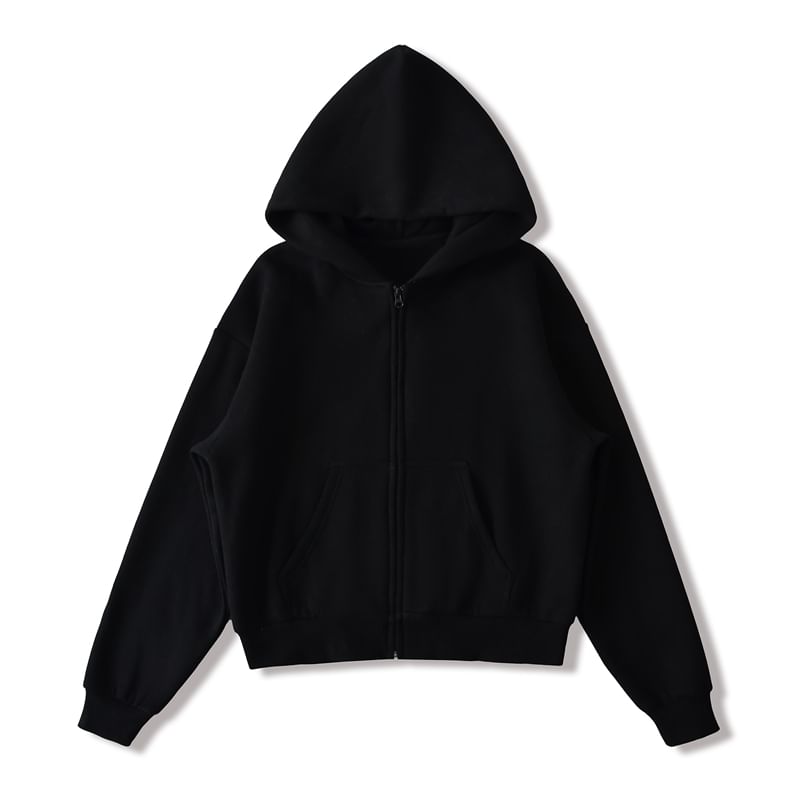 Zip-Up Solid Hoodie