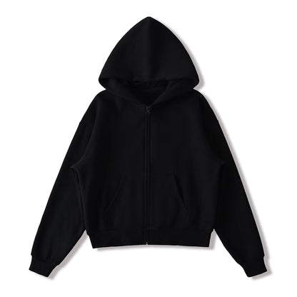 Zip-Up Solid Hoodie