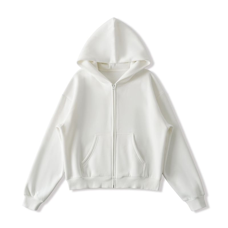 Zip-Up Solid Hoodie