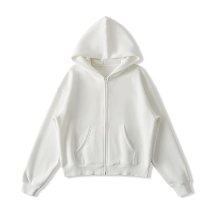 Zip-Up Solid Hoodie