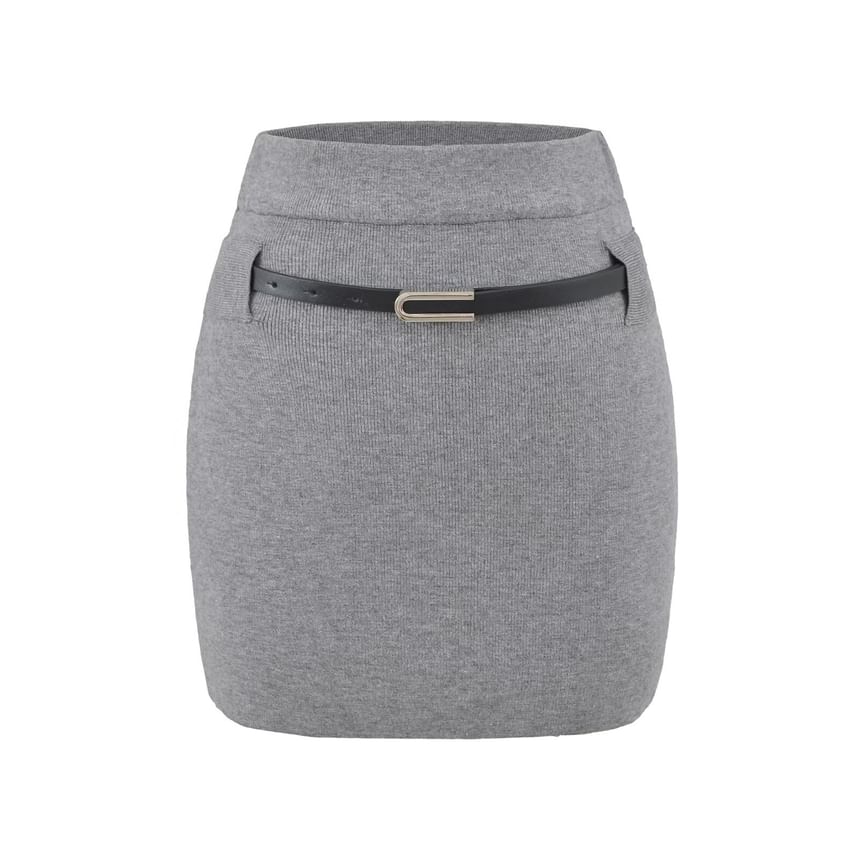 3/4 Sleeve Crewneck Knit Top & Mini Skirt