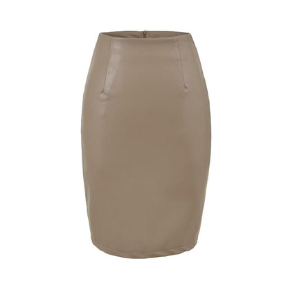 Faux Leather Pencil Skirt - High Waist