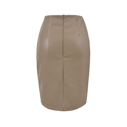 Faux Leather Pencil Skirt - High Waist