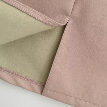 Faux Leather Pencil Skirt - High Waist
