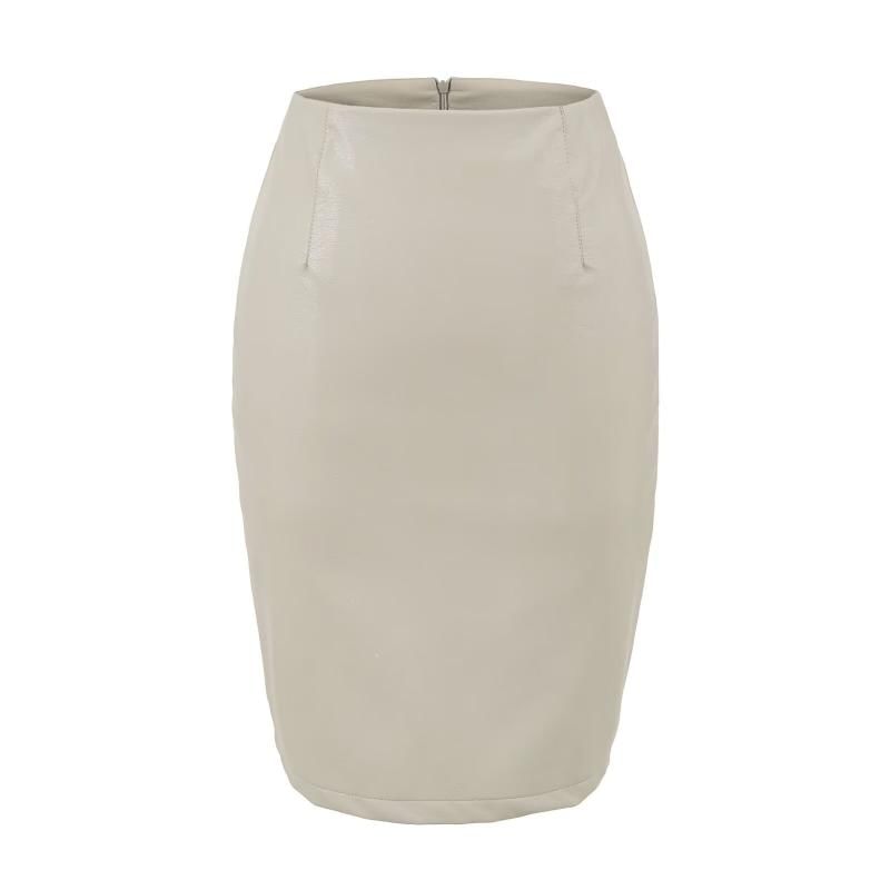 Faux Leather Pencil Skirt - High Waist
