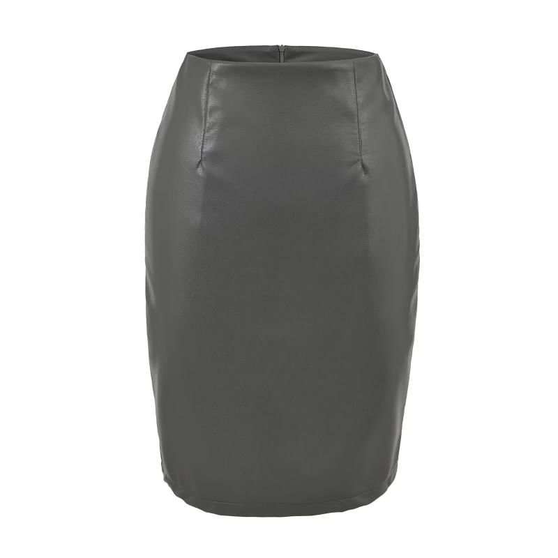 Faux Leather Pencil Skirt - High Waist