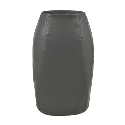Faux Leather Pencil Skirt - High Waist