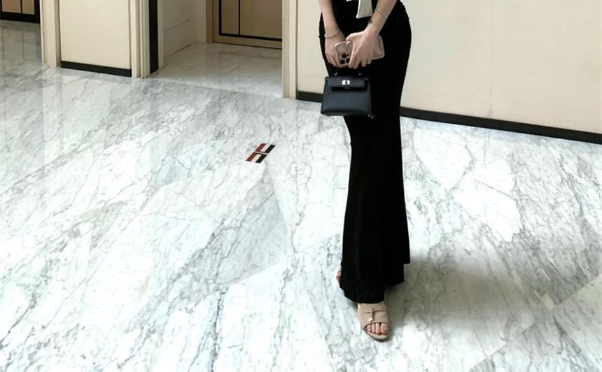 Ruched Cami Top & Cardigan & Fishtail Skirt Set