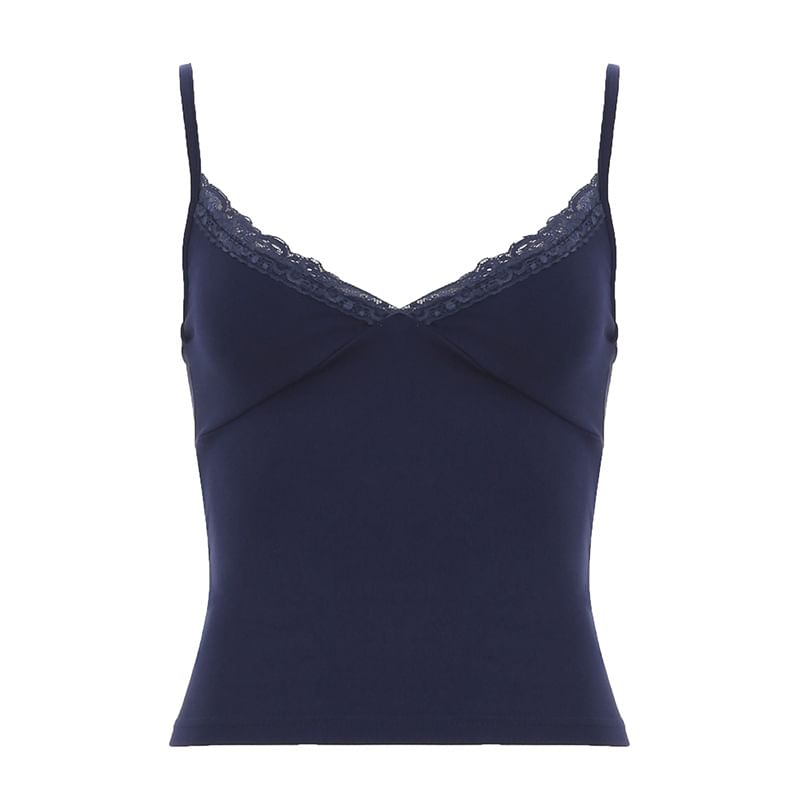 Lace Trim V-Neck Slim Camisole