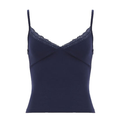 Lace Trim V-Neck Slim Camisole