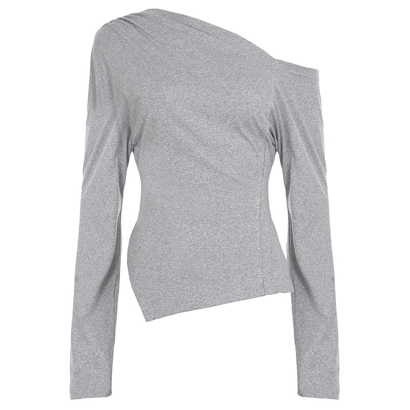Asymmetric Slit Tee with Extended Sleeves