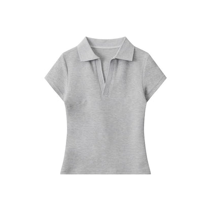V-Neck Slim Fit Polo Short Sleeve Top