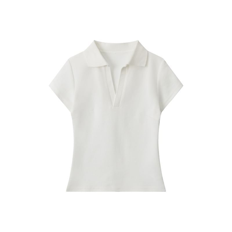 V-Neck Slim Fit Polo Short Sleeve Top
