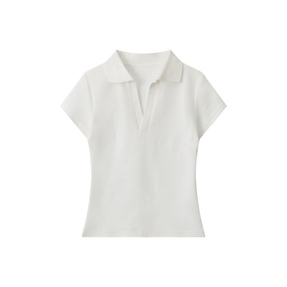 V-Neck Slim Fit Polo Short Sleeve Top