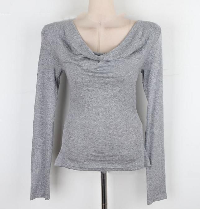Off-Shoulder Solid Top with Long Sleeves
