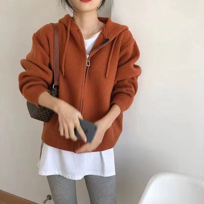 Hooded Half-Zip Sweater in Solid Tone