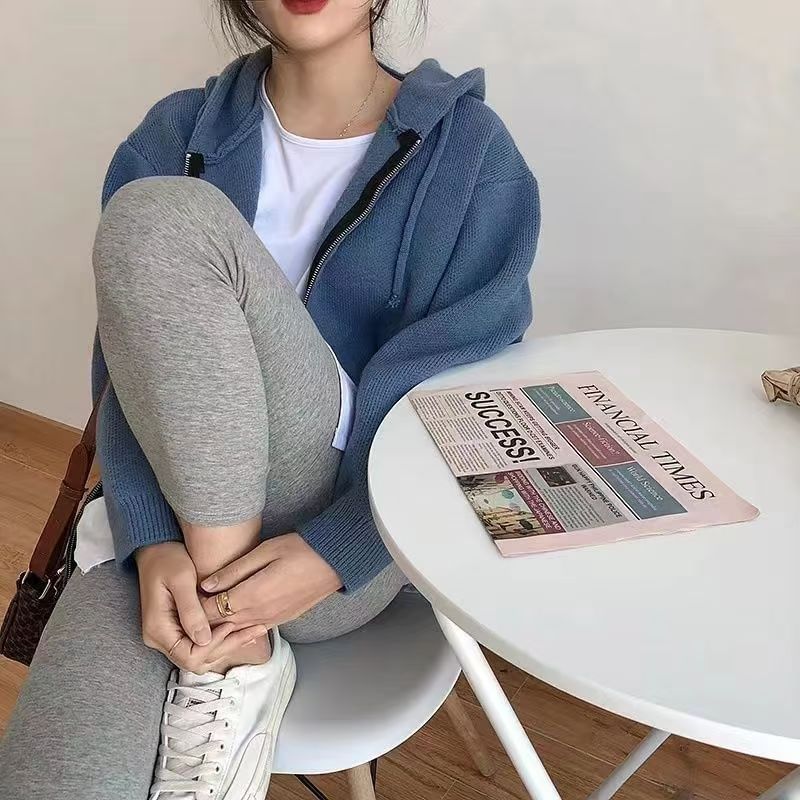 Hooded Half-Zip Sweater in Solid Tone
