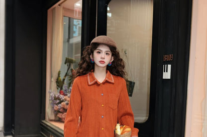 Embroidered Shirt with Collar and Long Sleeves