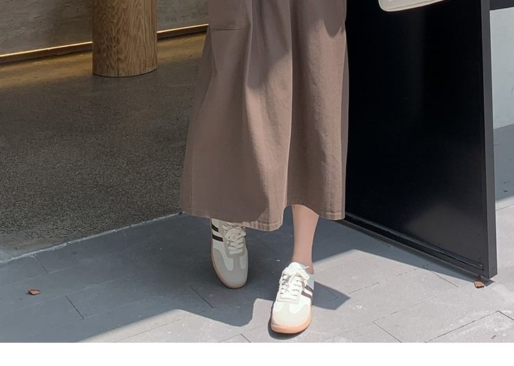 Maternity Crew Neck Blouse with Half-Button Midi Dress