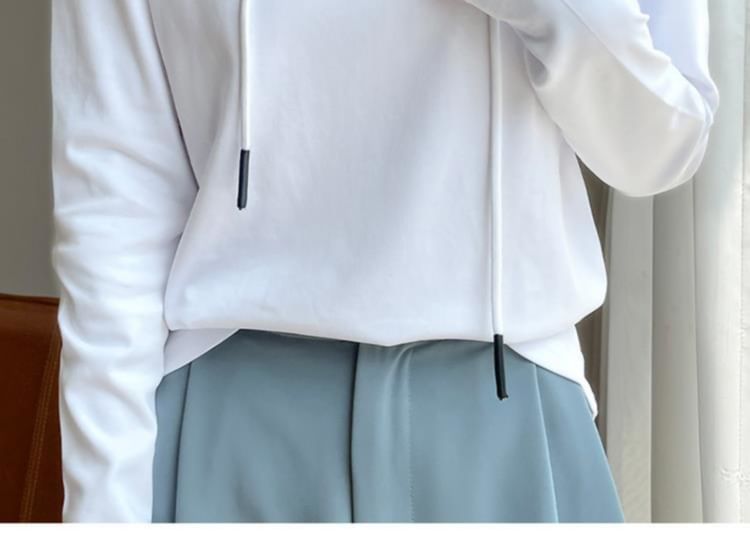 Hooded Long Sleeve Solid Tee