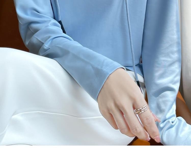 Hooded Long Sleeve Solid Tee