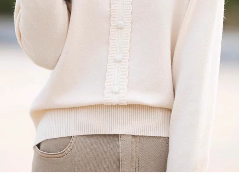 Rhinestone Crew Neck Sweater in Solid Tone