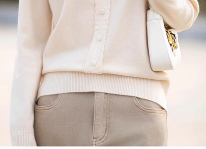 Rhinestone Crew Neck Sweater in Solid Tone
