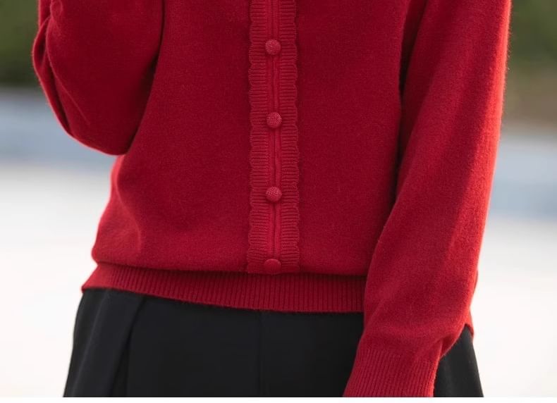 Rhinestone Crew Neck Sweater in Solid Tone
