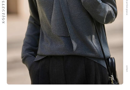 V-Neck Long Sleeve Solid Sweater