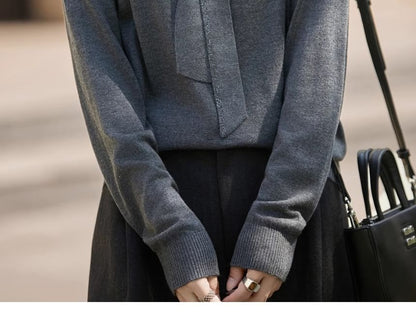 V-Neck Long Sleeve Solid Sweater