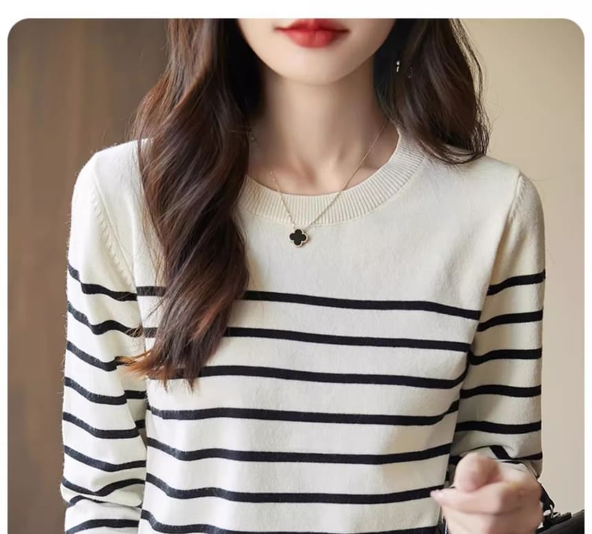 Striped Round Neck Sweater