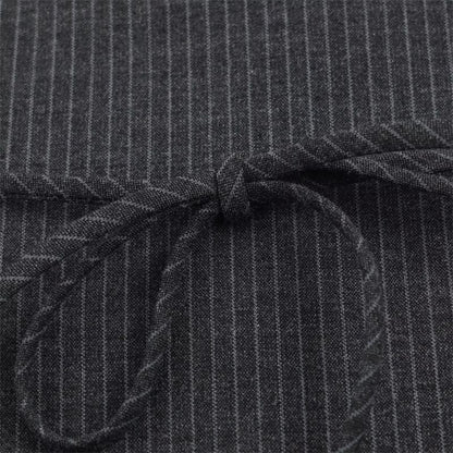 Spaghetti Strap Striped Pleated Tie Waist Mini A-Line Dress
