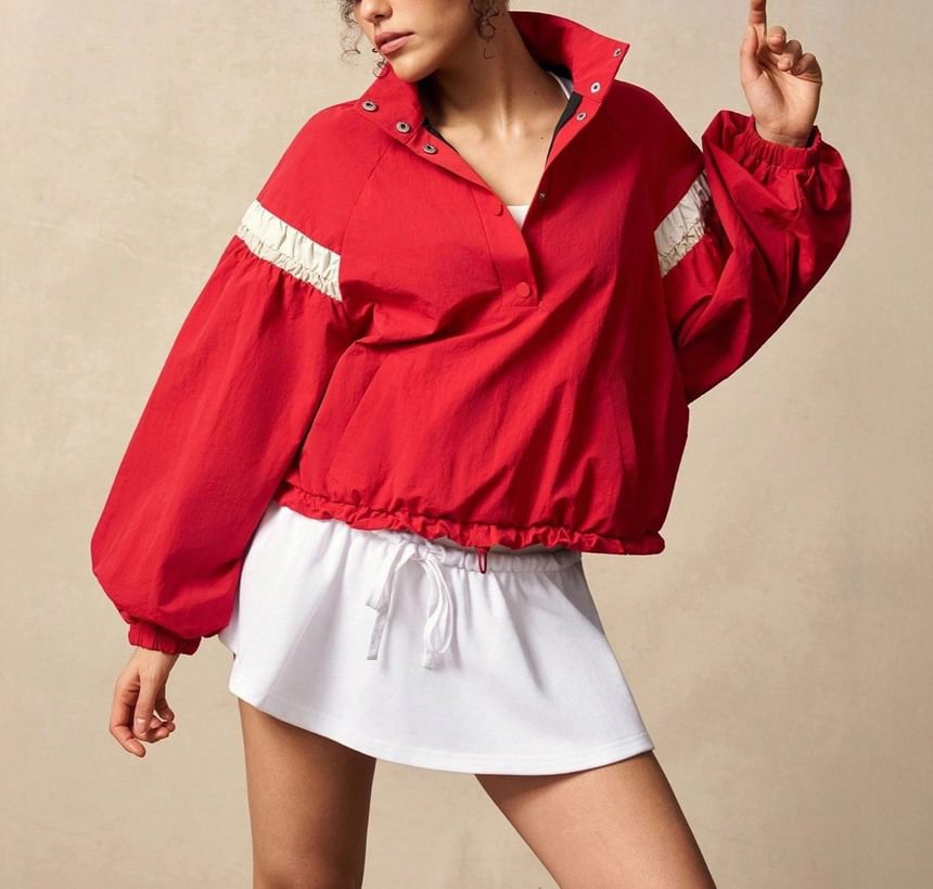 Color Block Cropped Sweatshirt