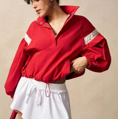 Color Block Cropped Sweatshirt