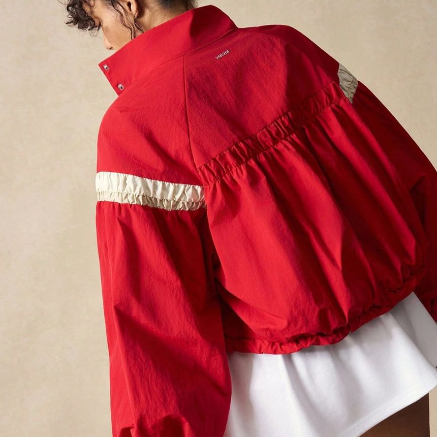 Color Block Cropped Sweatshirt