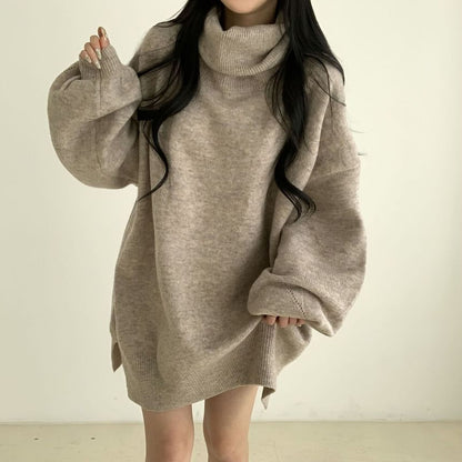 Oversized Turtleneck Sweater with Drop Shoulder