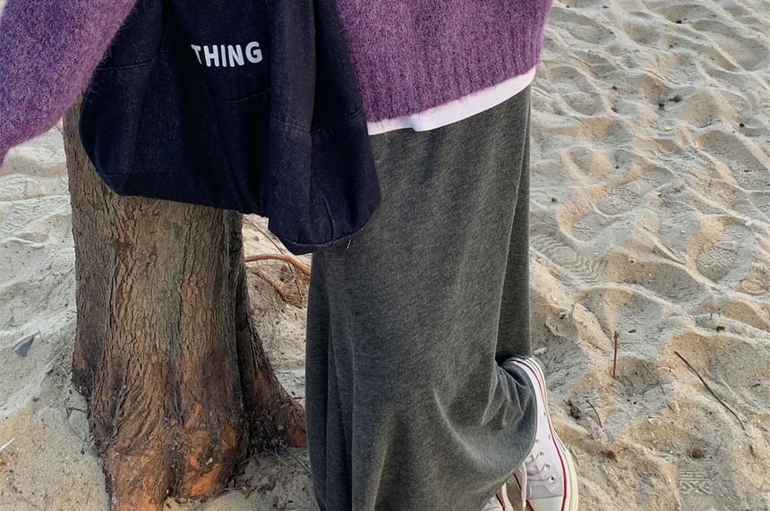 Henley Style Solid Pullover Sweater
