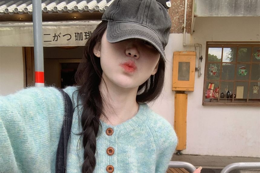 Henley Style Solid Pullover Sweater