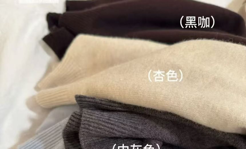 Mock Neck Knit Top Long Sleeve