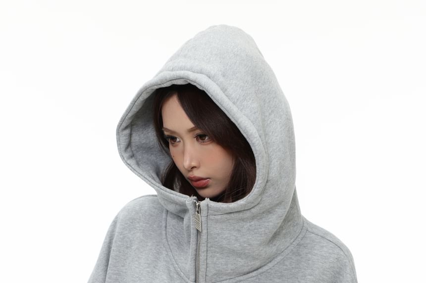 Unisex Oversized High-Neck Zip Hoodie