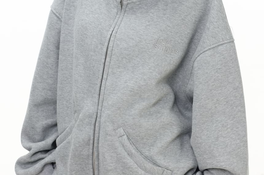 Unisex Oversized High-Neck Zip Hoodie