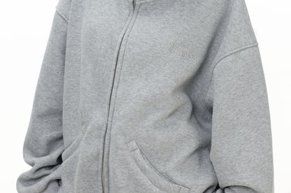 Unisex Oversized High-Neck Zip Hoodie