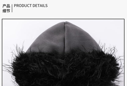 Unisex Faux Fur Panel Zip-Up Hoodie