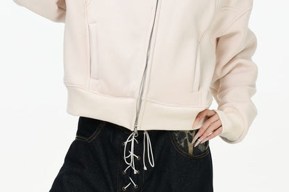 Unisex Faux Fur Panel Zip-Up Hoodie