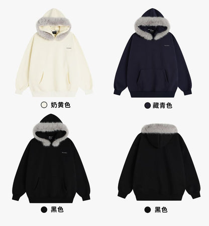 Unisex Faux Fur Trim Overfit Hoodie