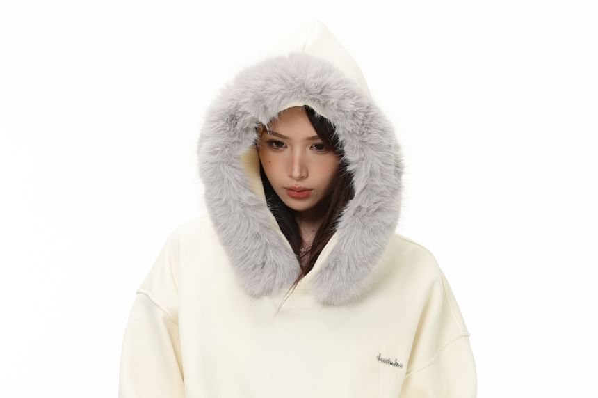 Unisex Faux Fur Trim Overfit Hoodie
