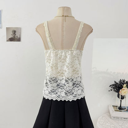 Lace Panel Camisole Top