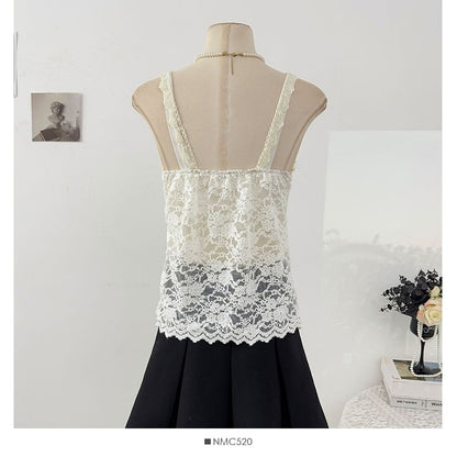 Lace Panel Camisole Top